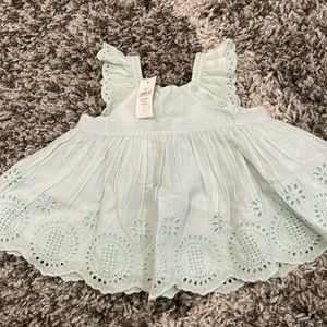 NWT Baby Gap Size 6-12M Mint Green Eyelet Dress/Tunic